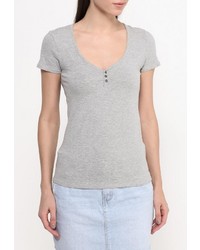 Женская серая футболка с круглым вырезом от Jennyfer