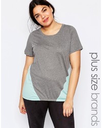 Женская серая футболка с круглым вырезом от Junarose