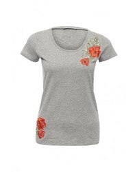 Женская серая футболка с круглым вырезом от Liu Jo Jeans