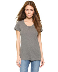 Женская серая футболка с круглым вырезом от LnA
