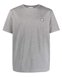 Мужская серая футболка с круглым вырезом от MAISON KITSUNÉ