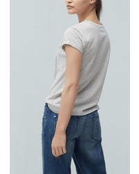 Женская серая футболка с круглым вырезом от Mango