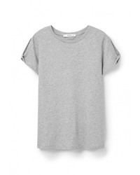 Женская серая футболка с круглым вырезом от Mango