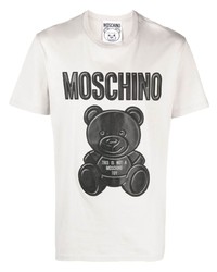 Мужская серая футболка с круглым вырезом от Moschino
