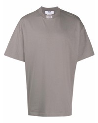 Мужская серая футболка с круглым вырезом от MSGM