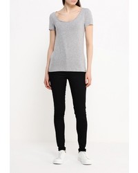 Женская серая футболка с круглым вырезом от Only