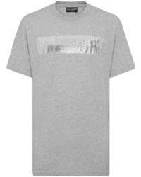 Мужская серая футболка с круглым вырезом от Plein Sport
