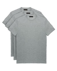 Мужская серая футболка с круглым вырезом от Prada