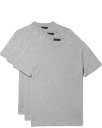 Мужская серая футболка с круглым вырезом от Prada