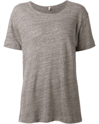 Женская серая футболка с круглым вырезом от R 13