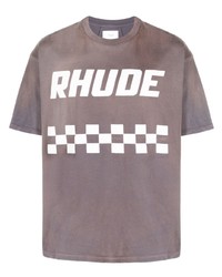 Мужская серая футболка с круглым вырезом от Rhude
