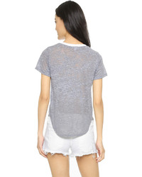 Женская серая футболка с круглым вырезом от LnA