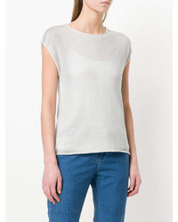 Женская серая футболка с круглым вырезом от Eleventy
