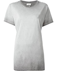 Женская серая футболка с круглым вырезом от Saint Laurent