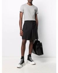 Мужская серая футболка с круглым вырезом от Alexander McQueen