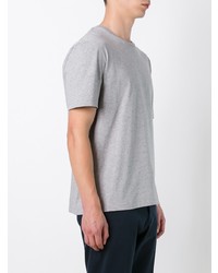 Мужская серая футболка с круглым вырезом от AMI Alexandre Mattiussi