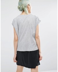 Женская серая футболка с круглым вырезом от Monki