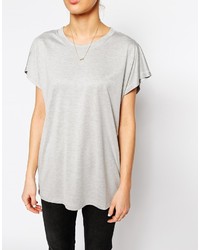 Женская серая футболка с круглым вырезом от Weekday