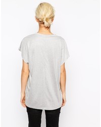 Женская серая футболка с круглым вырезом от Weekday