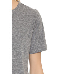 Женская серая футболка с круглым вырезом от Amo