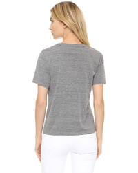 Женская серая футболка с круглым вырезом от Amo