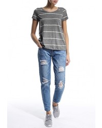 Женская серая футболка с круглым вырезом от Vero Moda