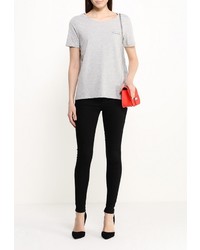 Женская серая футболка с круглым вырезом от Vila