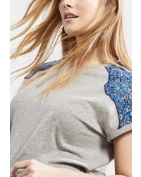 Женская серая футболка с круглым вырезом от Violeta BY MANGO