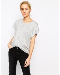 Женская серая футболка с круглым вырезом от Weekday