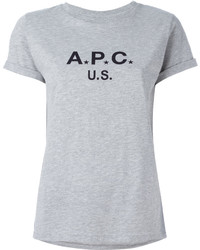 Женская серая футболка с принтом от A.P.C.