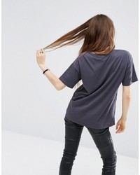 Женская серая футболка с принтом от Asos