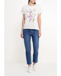 Женская серая футболка с принтом от Baon