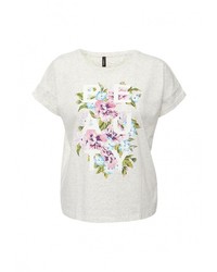 Женская серая футболка с принтом от Baon