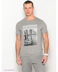 Мужская серая футболка с принтом от Baon