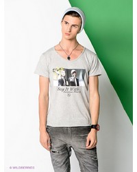 Мужская серая футболка с принтом от Boom Bap Wear