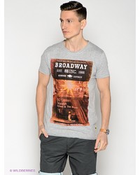 Мужская серая футболка с принтом от Broadway