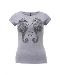 Женская серая футболка с принтом от Concept Club