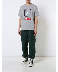 Мужская серая футболка с принтом от Undercover