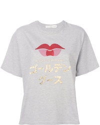 Женская серая футболка с принтом от Golden Goose Deluxe Brand