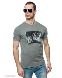 Мужская серая футболка с принтом от Hurley