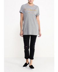 Женская серая футболка с принтом от Iceberg