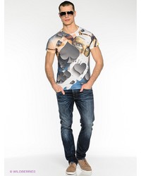 Мужская серая футболка с принтом от JB casual