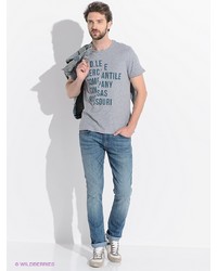 Мужская серая футболка с принтом от Lee