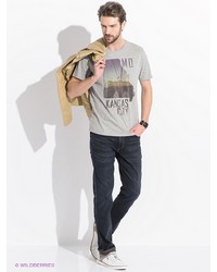 Мужская серая футболка с принтом от Lee