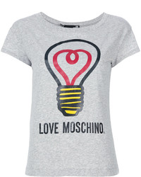 Женская серая футболка с принтом от Love Moschino