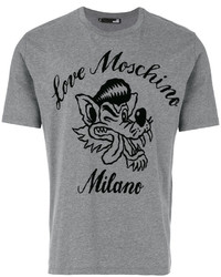 Мужская серая футболка с принтом от Love Moschino