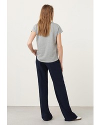 Женская серая футболка с принтом от Mango