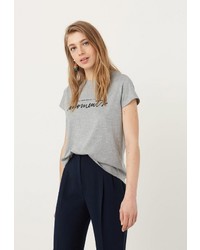 Женская серая футболка с принтом от Mango