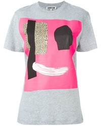 Женская серая футболка с принтом от McQ by Alexander McQueen