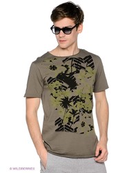 Мужская серая футболка с принтом от Meltin Pot